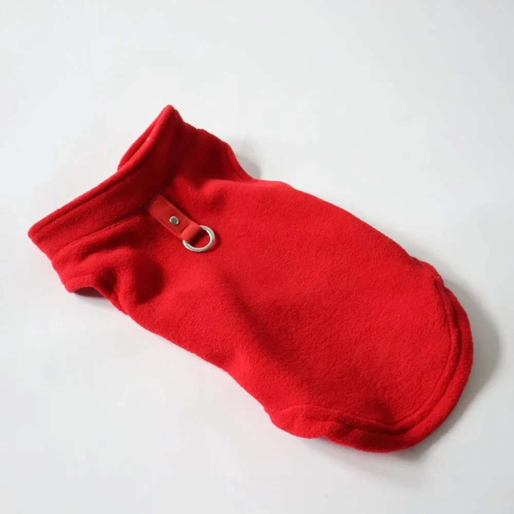 JACKO & CO - Fleece Vest Dog Sweater with Leash Ring